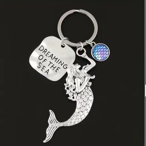 3/$25 Dreaming of the Sea Mermaid Keychain Key Ring Pendant Bag Charm